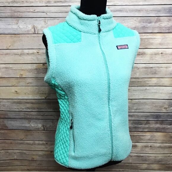 Vineyard Vines Teal Quilted Vest- Size Small - Picture 1 of 8